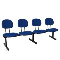 Cadeira Escritório Longarina 4 Lugares Estofada Ecoflex