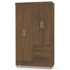 Guarda Roupa Solteiro Ideal Plus 4 Portas Imbuia Rústico Vr