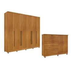 Guarda-roupa 6 Portas Portugal e Comoda 5 Gavetas Istambul com Pés Esp