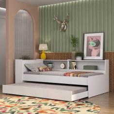 Bicama com Baú para colchão 78 x 188 cm Multimóveis FG5011 Branca