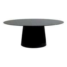 Mesa De Jantar Cone Oval 137X90 Cm Laqueada Preto