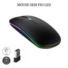 Mouse Sem Fio Wireless Bluetooth Recarregável Led Rgb 2.4ghz Color - R