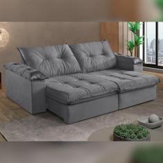 Sofá Retrátil e Reclinável Modulado 2 Lugares 210cm Pés em Madeira Mac