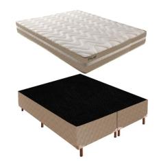 Cama Box Queen com Colchão D33 Unique Plus Duoface 18x158x198cm e Base