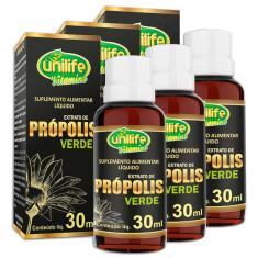 Kit 3 Extrato De Própolis Verde Unilife 30ml