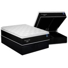 Conjunto Box Baú Queen: Colchão Molas Plumatex Ensacadas Plumastar + B