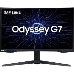 Monitor Gamer Curvo Samsung Odyssey 27" WQHD, 240Hz, 1ms, HDMI, Display Port, USB, compatível com G-Sync, FreeSync Premium Pro, com ajuste de altura, preto, série G7