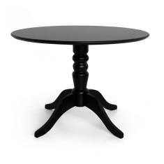 Mesa Redonda Madeira Maciça Pé Central Torneado 4 Lugares Gardênia Espresso Móveis Preto