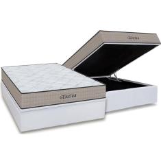 Conjunto Box Baú Casal: Colchão Espuma Orthoflex D45 Genova + Base CRC Courano White(138x188)