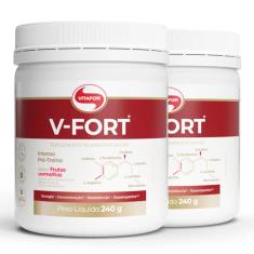 Kit Pré-Treino Vitafor V-Fort Intenso Frutas Vermelhas 240G 2 Unidades