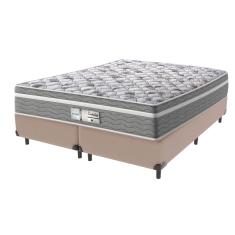 Cama Box Bege e Colchão Queen Evolution Molas Ensacadas Probel