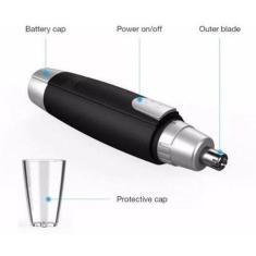 Aparador Pelos cabelo Nariz Orelha Mini cortador pilha cinza - ZEM