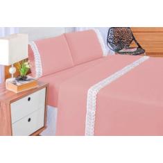 Jogo de Lençol Lese Casal Super King 4 Peças Percal 180 Fios 100% Algo