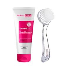 Escova Facial Massageadora e Sabonete Limpeza Facial  Pele Seca e Sens