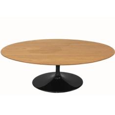Mesa de Jantar Tulipa Saarinen Oval 160x90 cm Madeira Base Preta - Eer