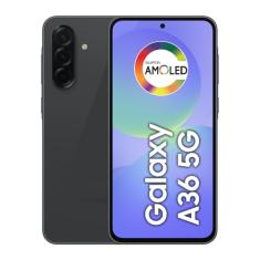 Celular Samsung Galaxy A36 5G 256GB, 6GB RAM, Câmera 50MP, IP67, Super AMOLED 6.7", Recursos AI, Preto