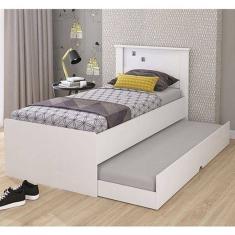 Cama Bibox Solteiro 100% mdf Bianca Cimol Branco