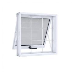 Janela de Aço Maxim-Ar 60x80cm 1 Folha com Grade Quadrada Riobras Branco