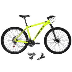 Bicicleta Aro 29 Absolute Nero 4 Alumínio 21v Câmbios Shimano Cabos Internos Freio a Disco Suspensão-Unissex