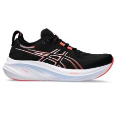 Tênis de corrida ASICS masculino Gel-Nimbus 26, Preto/vermelho verdadeiro, 41