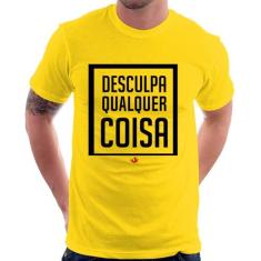 Camiseta Desculpa Qualquer Coisa - Foca na Moda, Amarelo, P