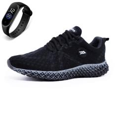 Tenis Academia Esportivo Corrida Caminhada Conforto Dia a Dia + Relógio Masculino-Masculino