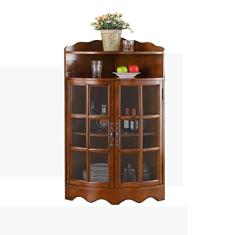 Vinho cabinet Armário de armazenamento triangular de esquina, vinho de madeira com duas portas e prateleira ajustável para banheiro, sala de estar, sala de jantar ou cozinha Armário Bar