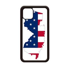 Nova Jersey Mapa dos EUA Estrelas Listras Bandeira Formato para iPhone 12 Pro Max Capa para Apple Mini Mobile Case