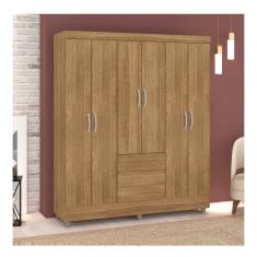 Guarda-Roupa Casal  6 Portas Panama Marrom