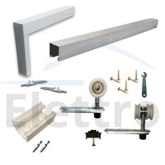 Kit Completo: Porta de Correr 1m com Batente e Trilho 2m - Branco