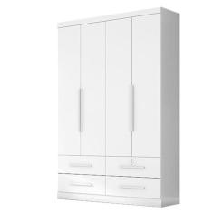 Guarda Roupa Solteiro Maximus Plus 4 Portas Branco - Zanzini