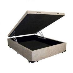 Cama Box Baú Casal 138 Bello Box - Suede bege