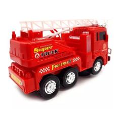 Brinquedo Carrinho Caminhão Bombeiro Luzes 3D Som Sirene - Monac