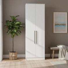 Guarda Roupa Modulado 2 Portas Requinte 100% MDF Branco/Line - Móveis 