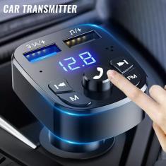 Carro mãos-livres Bluetooth compatível 5.0 transmissor FM  jogador modulador MP3  receptor de áudio
