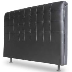 Cabeceira Estofada Cama Box Casal King Louise 195cm Preto
