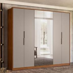 Guarda Roupa Casal 6 Portas Com Espelho e 6 Gavetas Atrice - Demóbile,