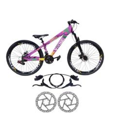 Bicicleta Vikingx Tuff 25 Quadro Aluminio 24V Freio Hidraulico Diantei