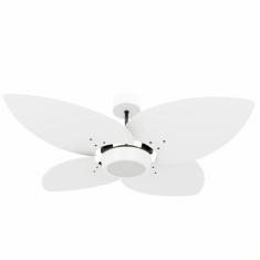 Ventilador de Teto Natuvent Dahlia Led 4 Pás Madeira Branco, 4000k bra