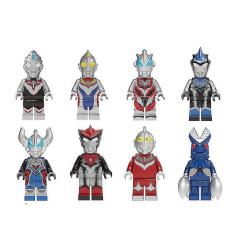8 Peças De Ultraman Building Blocks Minifiguras Montagem 