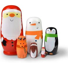 Bonecas russas matryoshka bonecas de Natal 6pcs Russi