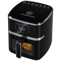 Air Fryer 4,9 Litros 7 em 1 com Janela de Visualização e Controle Digital, 110V 1700W, Kitchen Elite, Preta