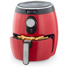 Fritadeira Elétrica AirFryer 3L com Temperatura Ajustável e Cesto Antiaderente, 110V 1200W, Dash, Vermelha