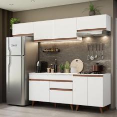 Armário De Cozinha Completa 260cm Branco Reims 10 Branco - MADESA