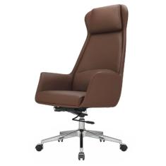 Cadeira Escritório Giratória Presidente Atlanta Rivatti Revestimento PU Marrom Base Estrela Cromada