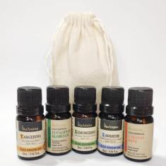 Kit Aromaterapia 5 Óleos Essenciais Via Aroma 100% Puro e Natural