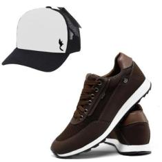 Tênis Masculino Sapatênis Casual Esportivo Com Boné-Masculino