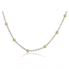 Colar Corrente Com Bolinhas Folheado Em Ouro 18k