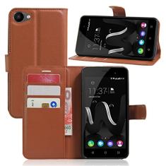 Capa tipo carteira WIKO Jerry, carteira flip de couro PU premium com compartimento para cartão, suporte e fecho magnético [capa interna à prova de choque de TPU] Compatível com WIKO Jerry