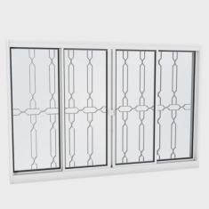Janela de Aço 100x150cm 4 Folhas com Grade Mosaico Facilita Lucasa